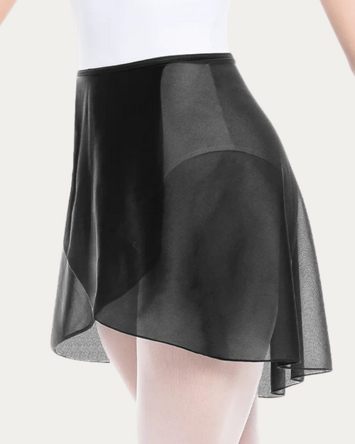 Ankara Sheer Wrap Skirt with Longer Hem - Black Ankara Sheer Wrap Skirt with Longer Hem - Black