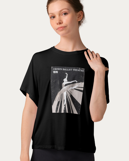 Mirella Vintage Print Adult Tee - Black
