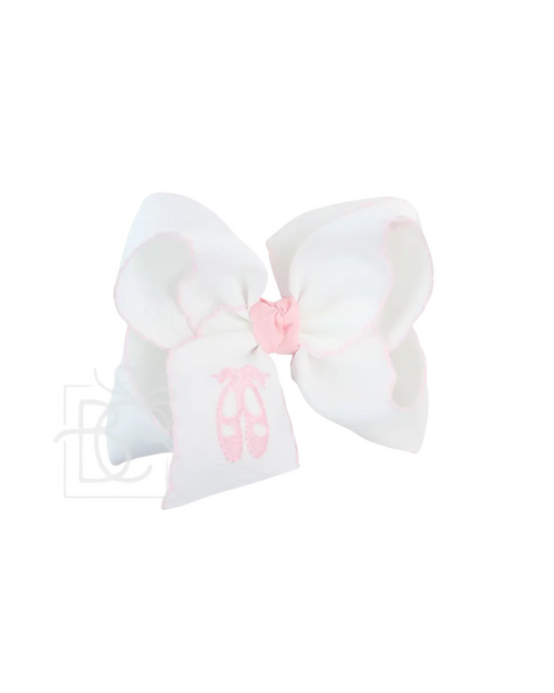 Embroidered Ballet Shoes Crochet Edge Bow Embroidered Ballet Shoes Crochet Edge Bow