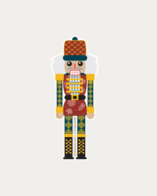 Patchwork Nutcracker Vinyl Dance Sticker, 1.6" X 4" Patchwork Nutcracker Vinyl Dance Sticker, 1.6" X 4"