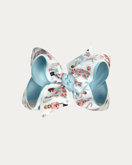 Layered Christmas Nutcracker Pastel Bow - Light Blue Layered Christmas Nutcracker Pastel Bow - Light Blue