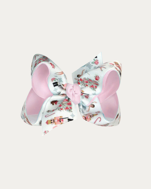 Layered Christmas Nutcracker Pastel Bow - Light Pink Layered Christmas Nutcracker Pastel Bow - Light Pink