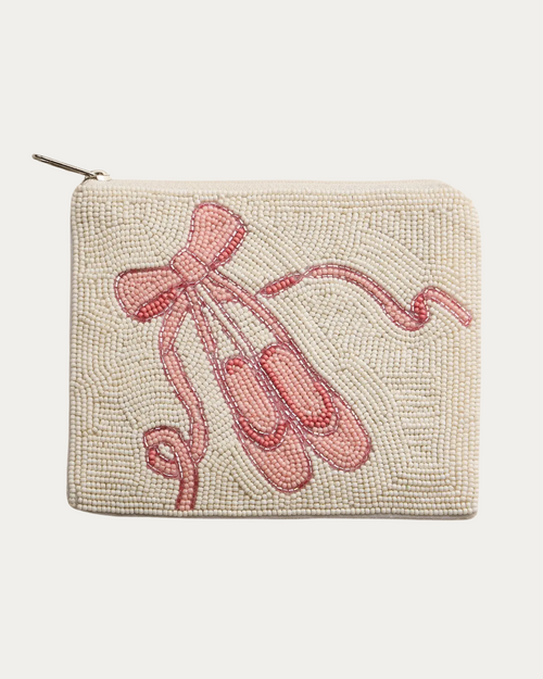 Pink Ballet Beaded Zipper Pouch Pink Ballet Beaded Zipper Pouch