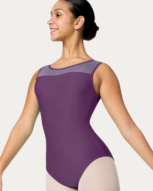 Gem Tank with Keyhole Mesh Back - Dark Purple
