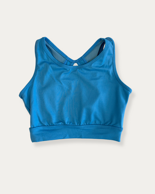 Sloane Tank Crop Top with Mesh -Youth - Peacock
