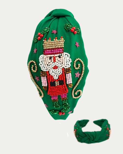 Nutcracker & Holly Headband - Green Nutcracker & Holly Headband - Green