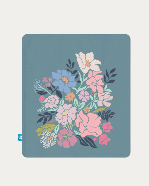 Printed Mesh Bag - Dark Teal Floral