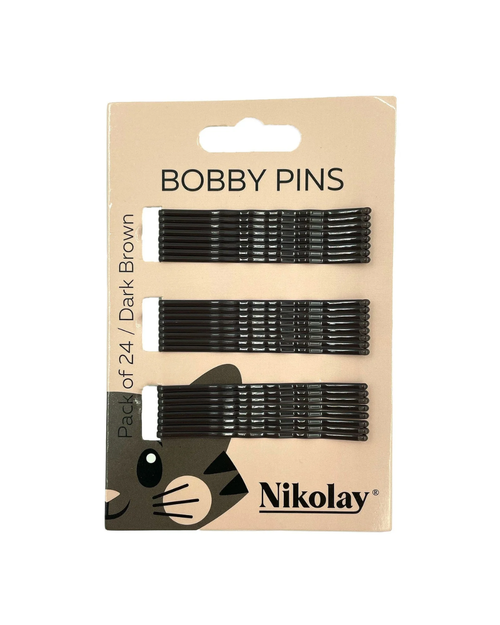 Nikolay Bobby Pins - pack of 24 - Dark Brown