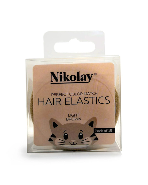 Nikolay Hair Elastic - pack of 15 - Light Brown