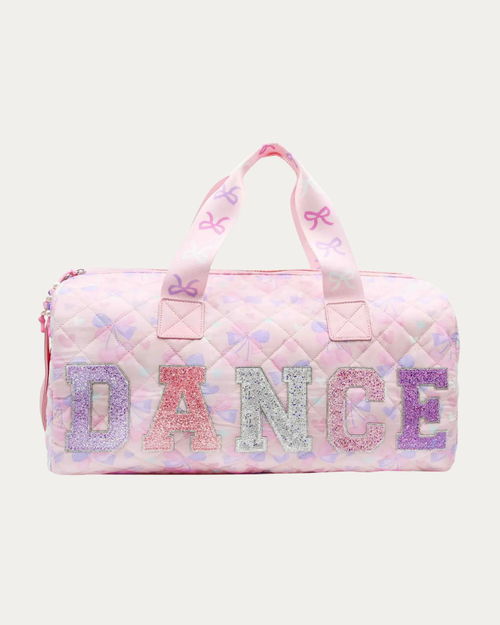 OMG 'dance' Cherry Bow Printed Quilted Large Duffle Bag