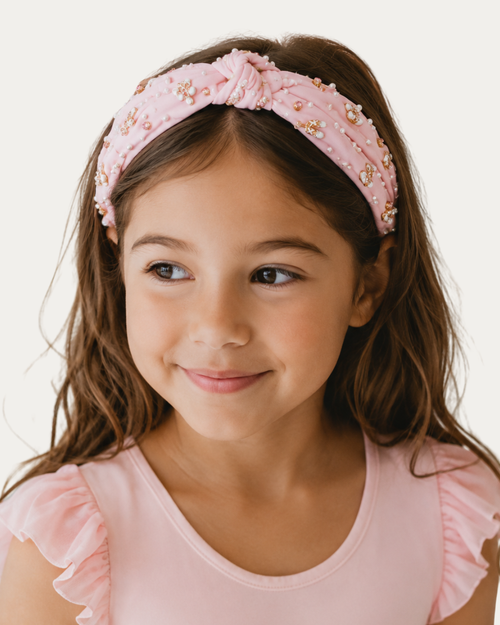 Cheeky Plum Beaded Headband - Pearl Pirouette