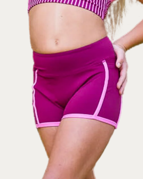 XO Pinstripe Short - Dark Cherry