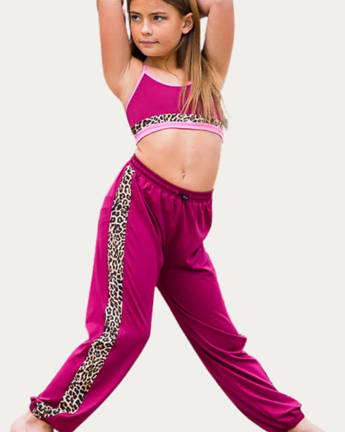 XO Cheetahlicious Joggers - Dark Cherry