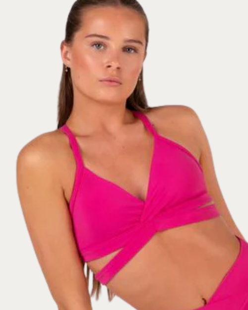 Gen Now Two Step Youth Crop Top - Electric Pink