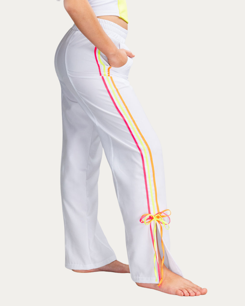 Daroch Bow Crush Youth Dance Pants - White Neon Day