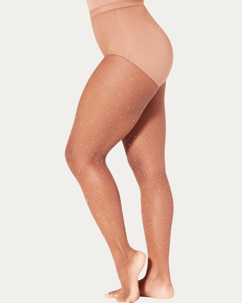 Capezio All Over Rhinestone Adult Tights - Suntan