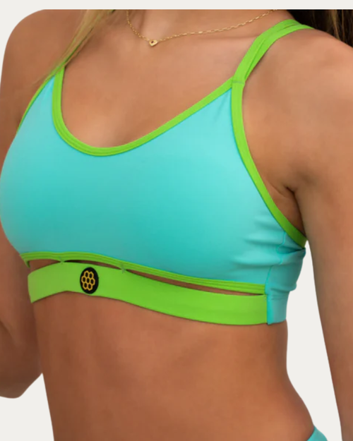Honeycut Sweeper Adult Dance Top - Aqua & Green Apple