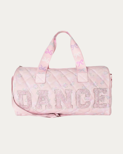 OMG Large Quilted Floral Bow Printed 'DANCE' Duffle Bag