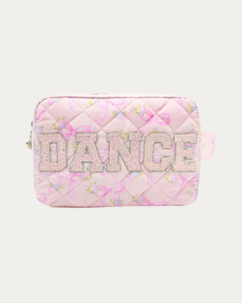 OMG Quilted Floral Bow Print 'DANCE' Pouch
