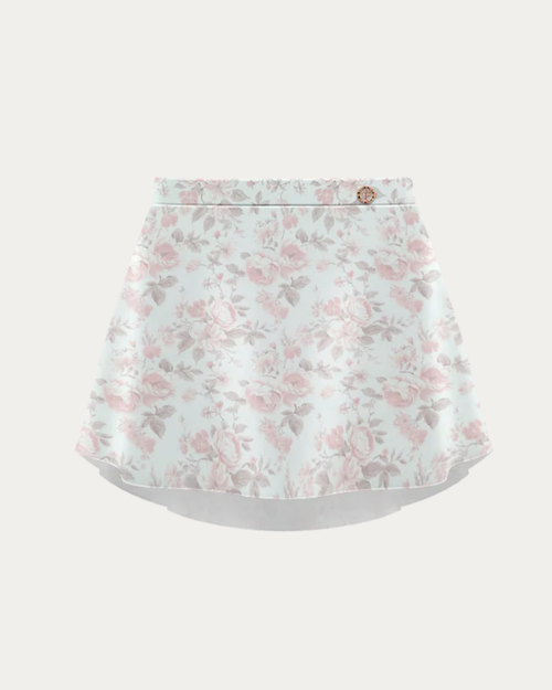 Danse de Paris Patterned Pull-On Skirt - Perle Blush