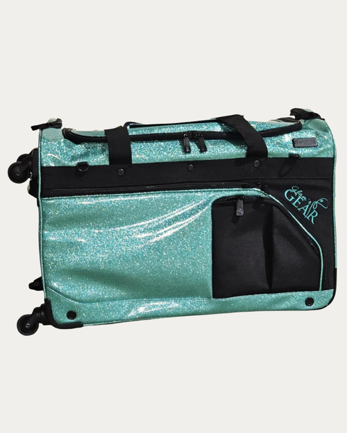 Glam'r Gear® Mobile Changing Station™ Dance Duffel Bag w/ Built-In uHide® Rack-Large-Teal