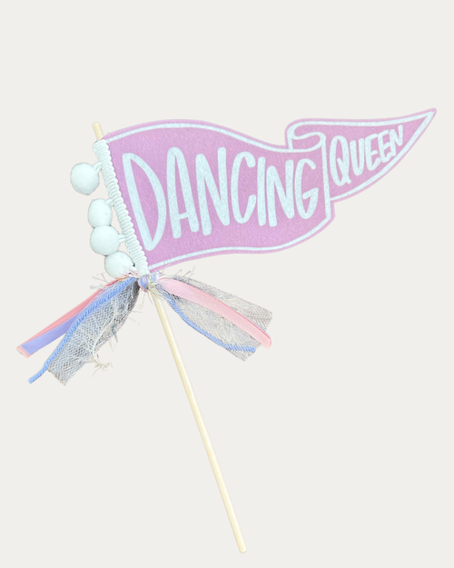 Purple "Dancing Queen" Pennant Flag