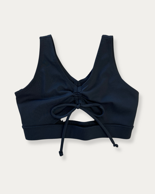 Evlynn Tank Drawstring Top-Black
