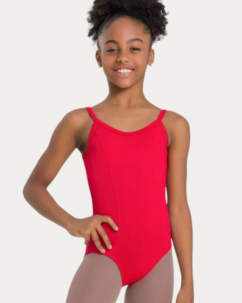 Princess Seam Camisole Leotard - Girls - Red