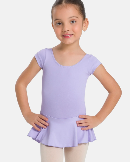 Christabel Bow Back Cap Sleeve Skirted Leotard - Light Lilac