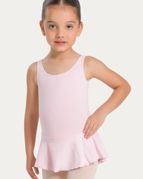 Coomer Ballet Conservatory Bow Back Tank Skirted Leotard in Light Pink