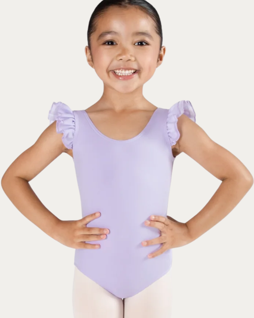 Emery Kid's Frill Sleeve Leotard - Lilac