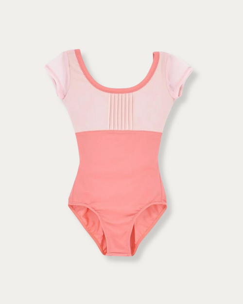 Motley Cory Mesh Cap Sleeve Leotard - Tween - Coral