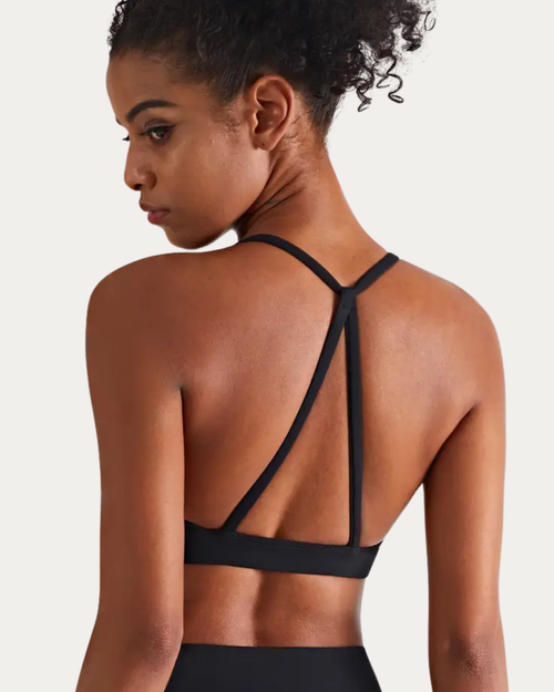 Luna Triangle-Back Sports Bra - Black