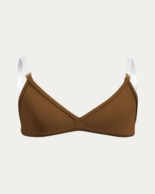 Bloch V Front Youth Bra Top - Cocoa
