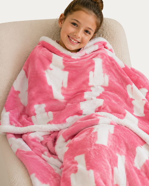 Nutcracker Wishes Pink & White Throw Blanket