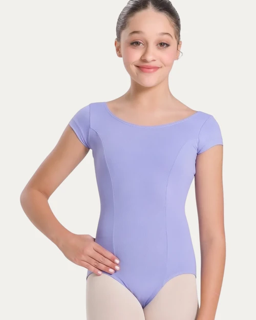 Trissie Princess Seam Youth Cap Sleeve Leotard - Lilac