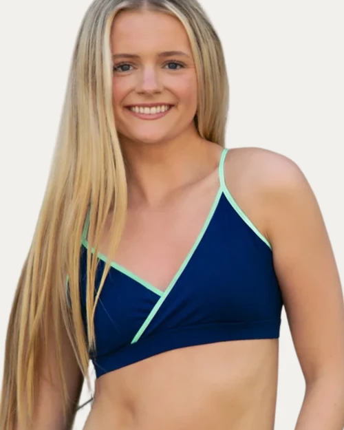 Honeycut Tri Adult Top - True Navy & Bright Mint