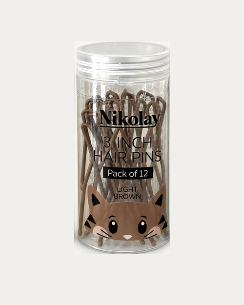 Nikolay 3" Hair Pins - Light Brown
