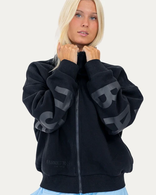 Barre Trash Oversized Zip-Up Hoodie - Black