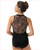 Mirella Zip Front with Floral Mesh Back - Black