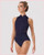 Celeste Zip Front Leotard with Keyhole Back - Twilight