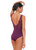 Lace V-Back Tank Leotard - Merlot