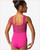 Mari Wide Mesh Strap Tank Leotard - Dark Pink