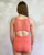 Zinnia Keyhole Mesh Back Camisole Leotard - Coral