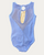 Piper V-Neck Pinch Front with Mesh Back Leotard - Jacaranda
