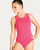 Piper V-Neck Pinch Front with Mesh Back Leotard - Berry