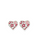 White Enamel Heart Earrings with Flowers