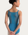 Bloch Corset Embroidered Camisole Youth Leotard - Cerulean