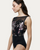 Melrose Illusion Sweetheart Adult Tank Leotard - Black/Foil