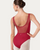 Bloch Corset Embroidered Tank Adult Leotard - Cherry Red